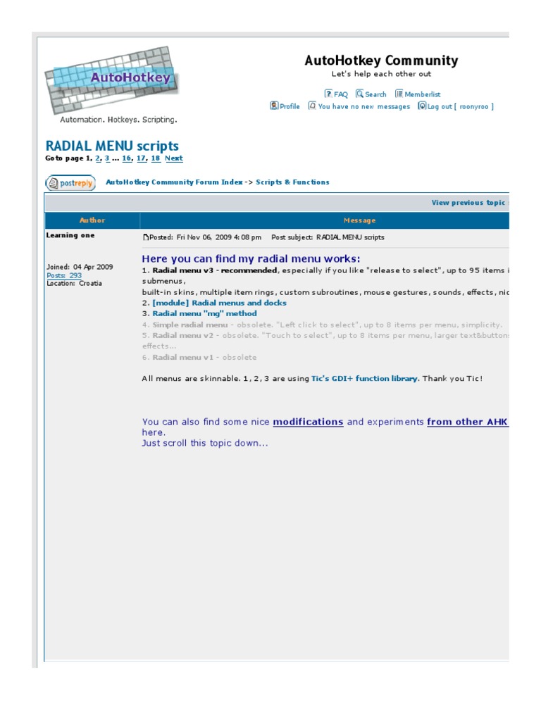 Radial Menu Scripts | PDF | Keyboard Shortcut | Human–Computer Interaction