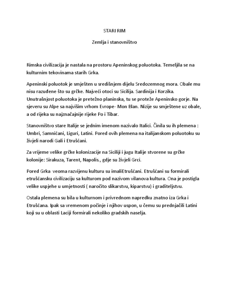 Lekcija-Stari Rim | PDF