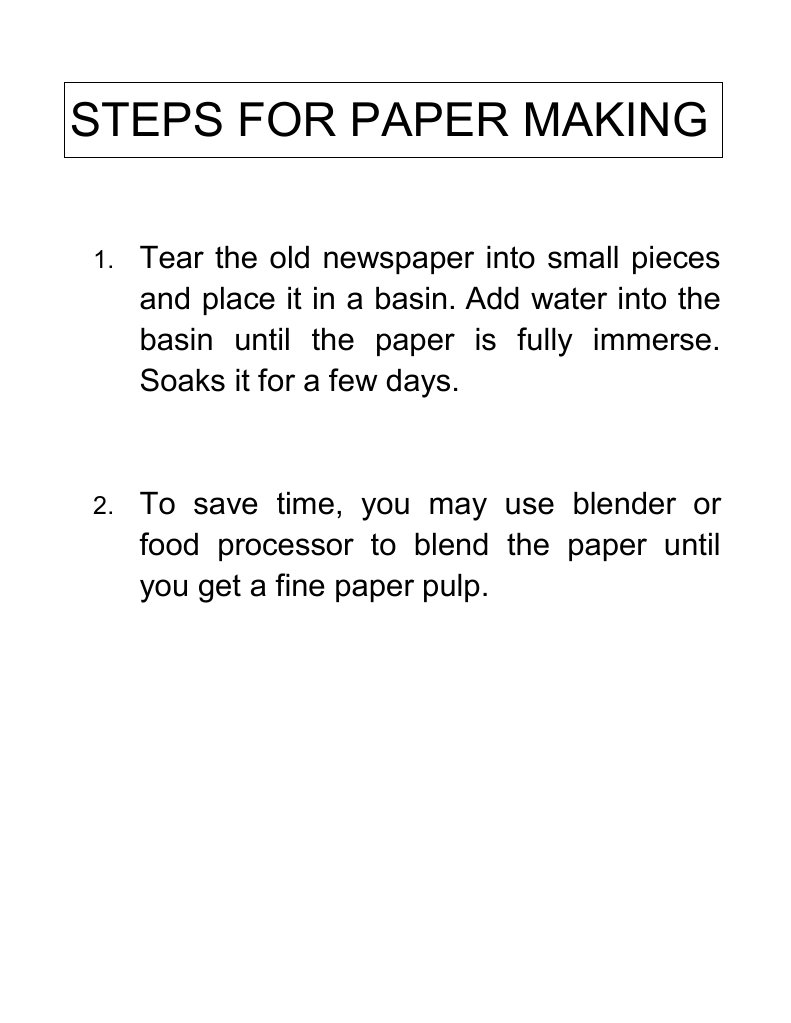 Steps For Paper Making | PDF