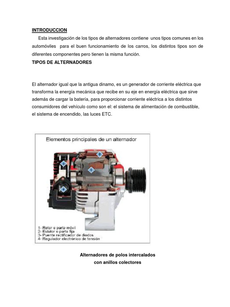 Tipos De Alternadores PDF Corriente El ctrica Inductor