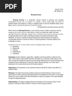 Health Assessment Assignment 1 Nursing Process