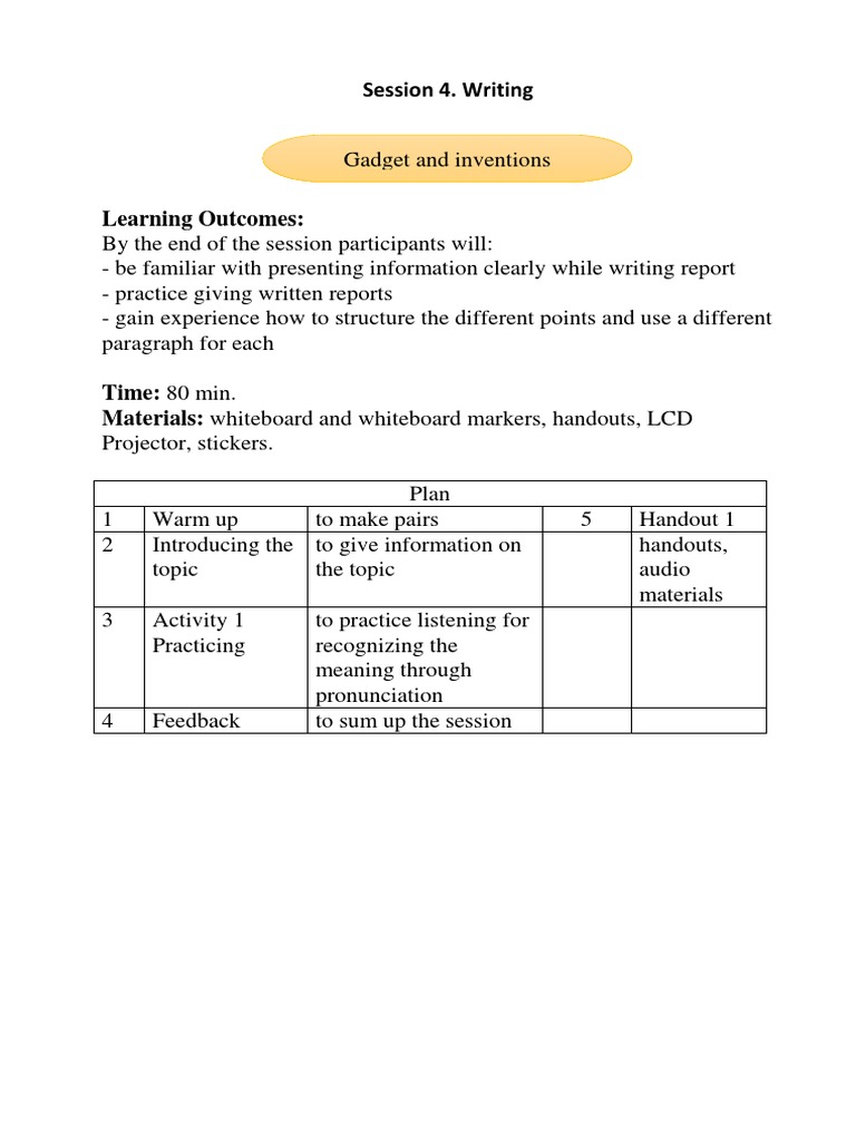 Writing Clear Reports: Session 4 Guide | PDF | Smartphone | Mobile Phones