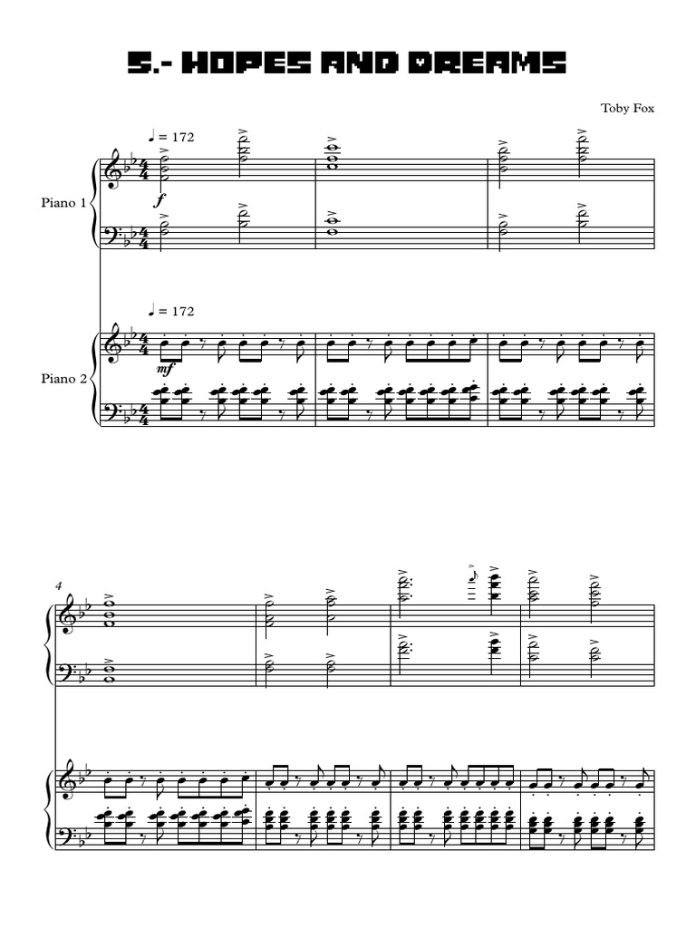 Hopes and Dreams Partitura Completa PDF