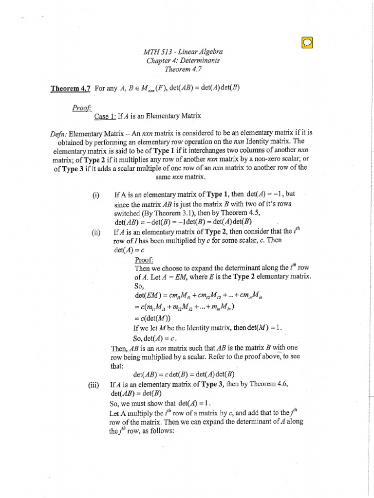Linear Algebra Determinants | PDF