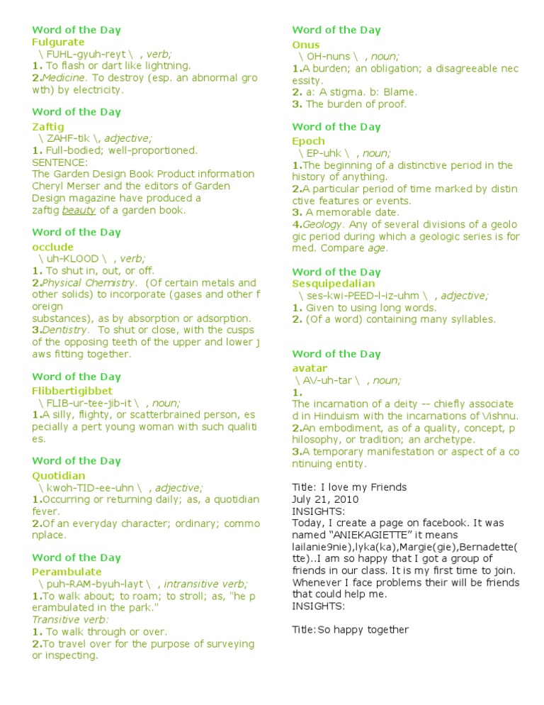 Vocabulary Enthusiasts' Picks | PDF | Incarnation | Verb