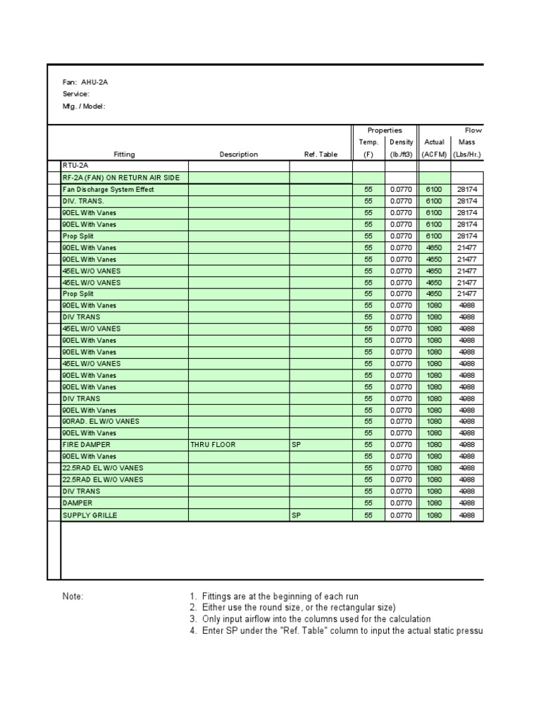 Duct Pressure Drop Calculation Guide | PDF | Nature | Duct (Flow)