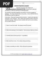 Figurative Language Worksheet Grade 7 | PDF