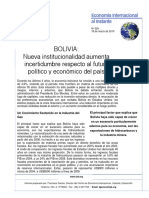 EII-529-Bolivia Nueva Institucionalidad Aumenta Incertidumbre Respecto Al Futuro Politico y Econo