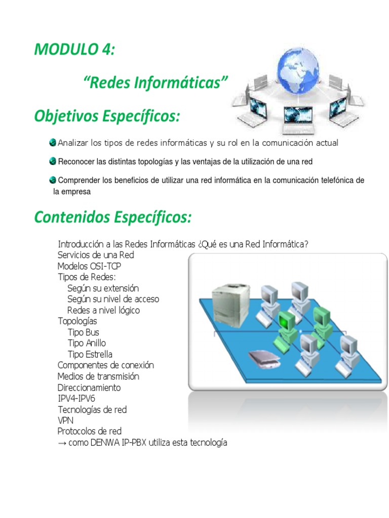 Tipos y Modelos de Redes Informáticas | PDF | Módem | Red de computadoras