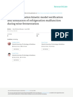 Wine Fermentation Kinetic Model Verification and Simulation of Refrigeration Malfunction During Wine Fermentation