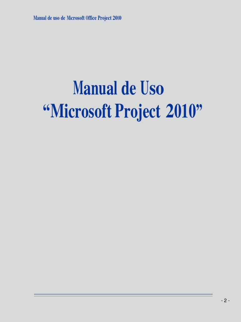 Manual de Uso de MS Project | PDF | Microsoft | Point and Click