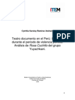 Teatro Documento en El Perú: La Mujer Durante El Periodo de Violencia Política. Análisis de Rosa Cuchillo Del Grupo Yuyachkani.