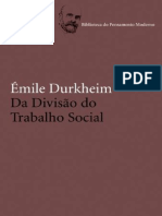 Da Divisao Social Do Trabalho - Emile Durkheim