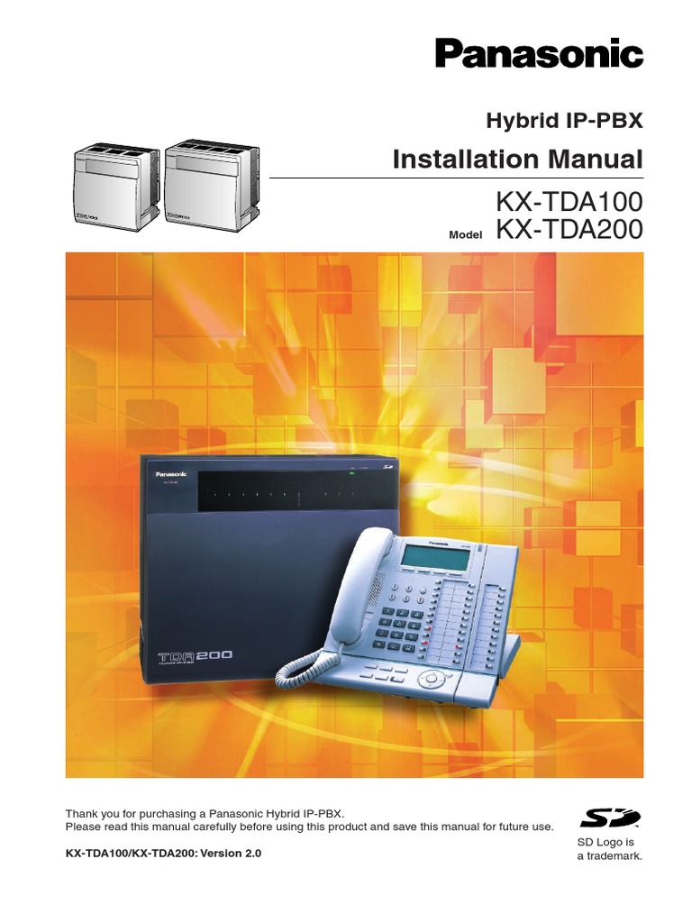 Panasonic KX-TDA100 TDA200 Installation Manual-1 | Ac Power Plugs And ...