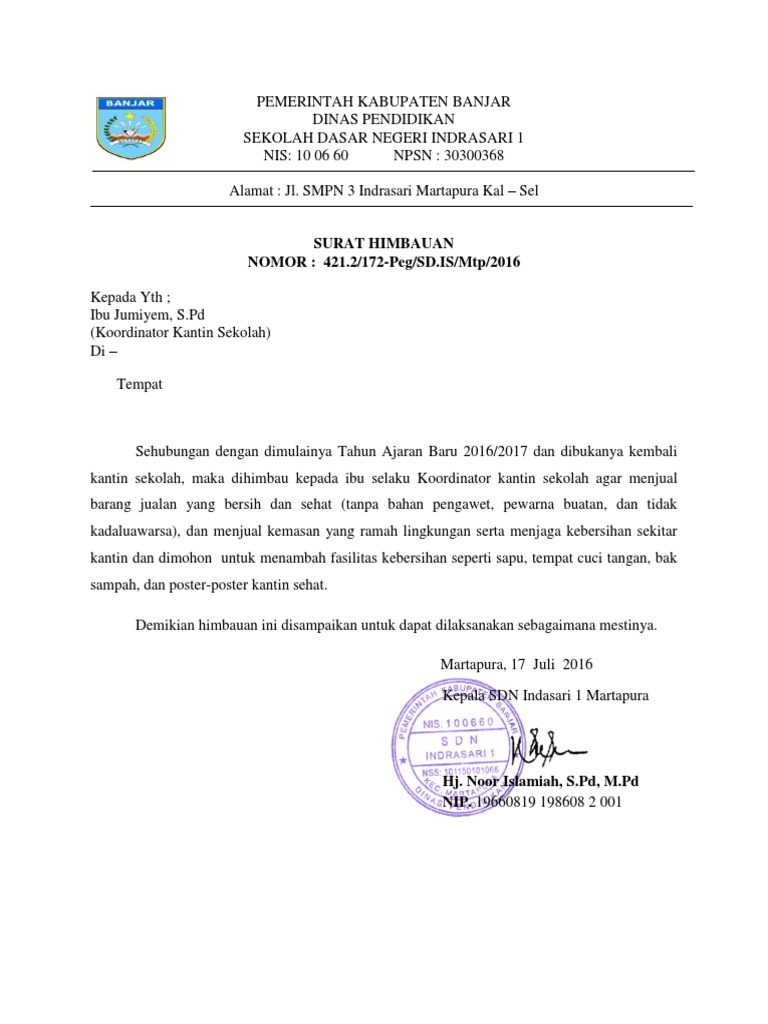 Contoh Surat Himbauan Larangan Buang Sampah Nusagates