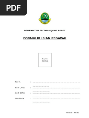 Formulir Isian Pegawai Jabar