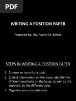 Writing a Position Paper