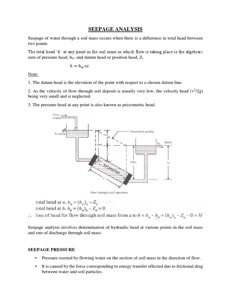 Seepage Analysis | PDF | Soil Mechanics | Continuum Mechanics