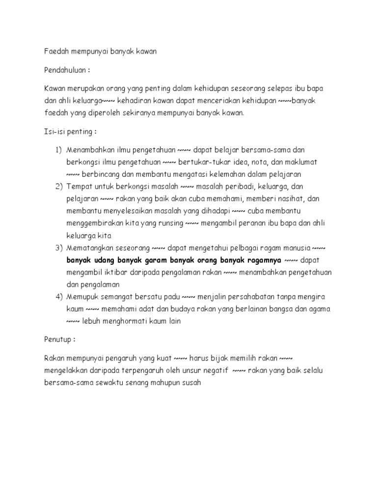 Faedah Mempunyai Banyak Kawan