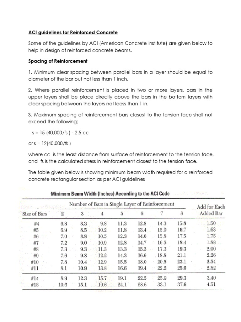 ACI Guidelines For Reinforced Concrete PDF Column Foundation