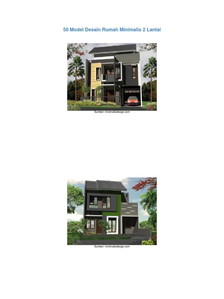 50 Model Desain Rumah Minimalis 2 Lantai Ades