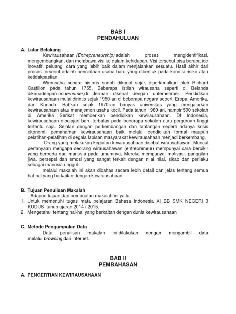 Makalah Kewirausahaan