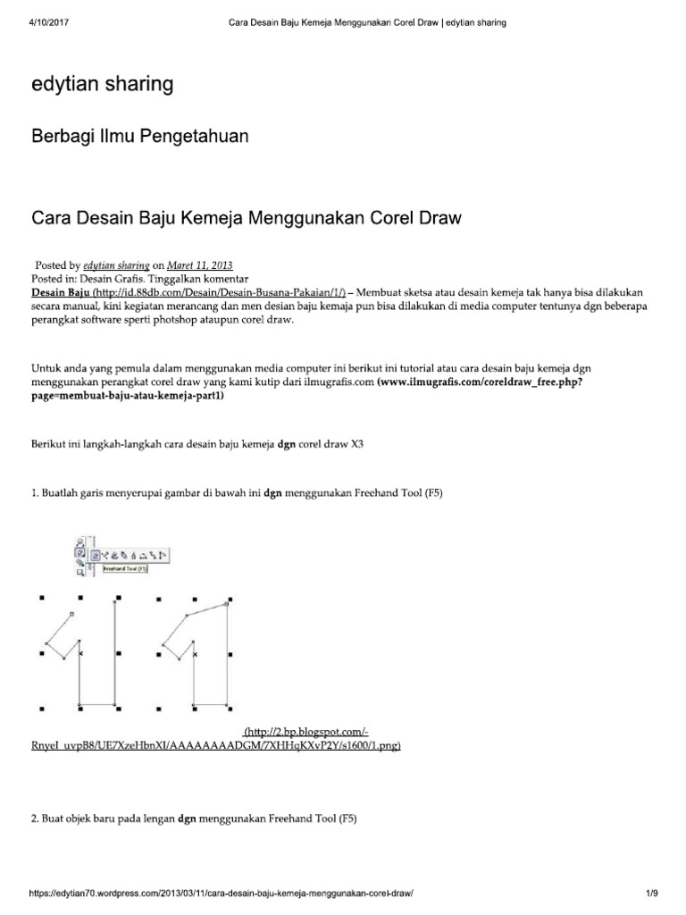 Cara Desain Baju Kemeja Menggunakan Corel Draw Edytian Sharing