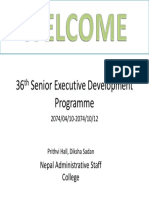 36 Senior Executive Development Programme: Nepal Administrative Staff College