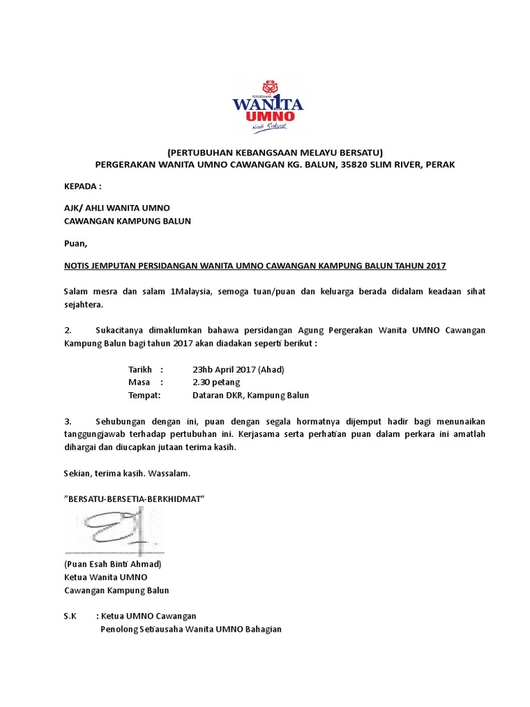 Surat Kuasa Menghadiri Mesyuarat