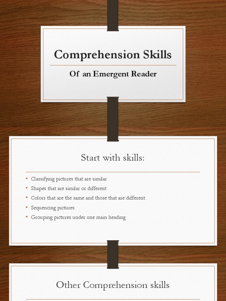 Emergent Reader Comprehension Skills Guide | PDF