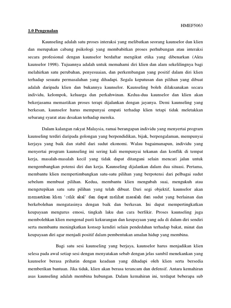 Bimbingan Dan Kaunseling Pdf