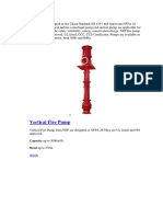 Vertical Fire Pump: Capacity Up To 5000m /H Head Up To 370m