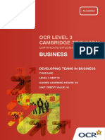 Level 3 - Unit 15 - Developing Teams in Business