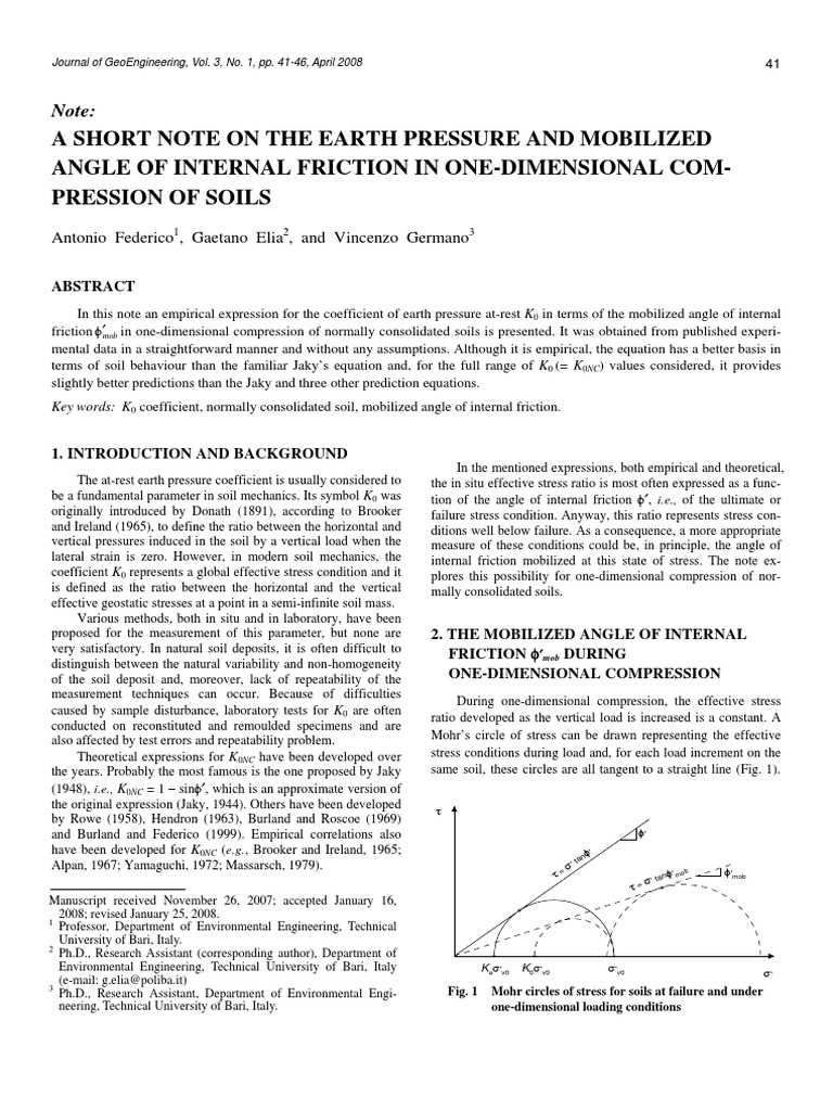 Earth Pressure and Internal Friction Angle | PDF | Soil Mechanics ...