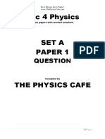 Sec 4 Physics Set A Paper 1: Exam Papers With Worked Solutions