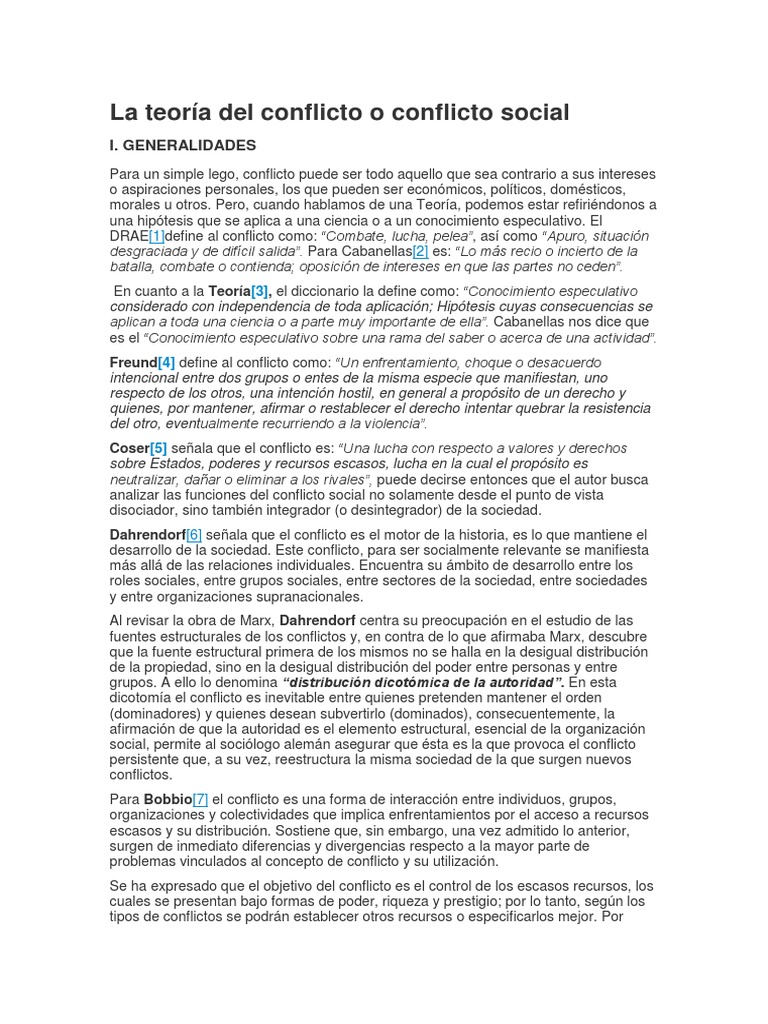La Teoría Del Conflicto o Conflicto Social Conflicto (Proceso) Naciones Unidas