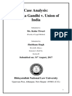 Case Analysis: Maneka Gandhi v. Union of India: Ms. Kuhu Tiwari
