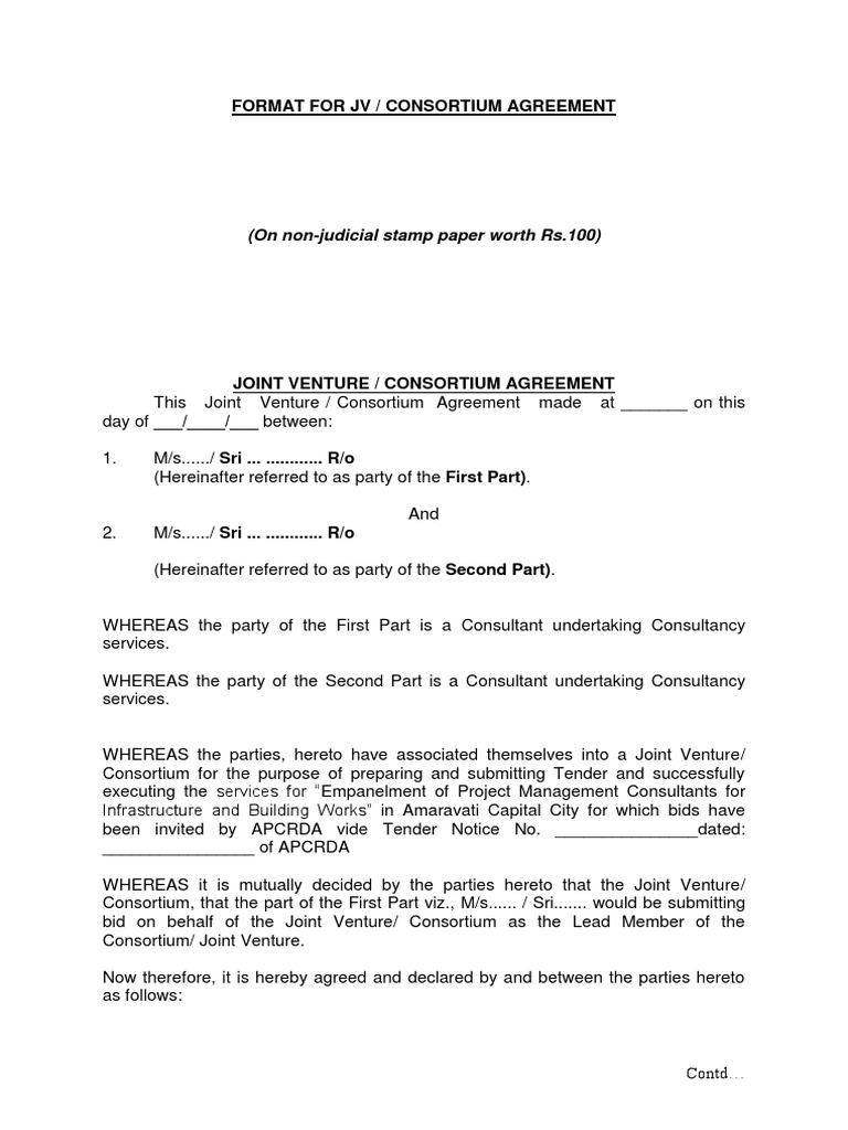 01Joint Bidding Agreement PMC Empanelment PDF Joint Venture Guarantee