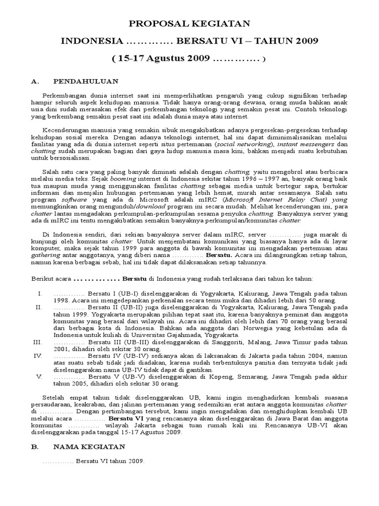 Proposal Kegiatan 17 Agustusan