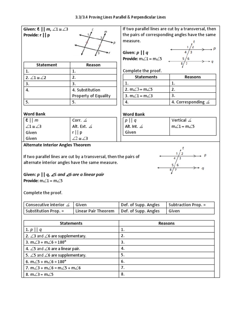 22.22-22.22 Proving Parallel Lines  PDF  Elementary Geometry  Geometry Throughout Proving Lines Parallel Worksheet