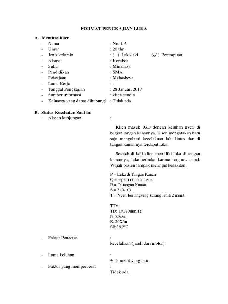 Format Pengkajian Luka Eksoriasi