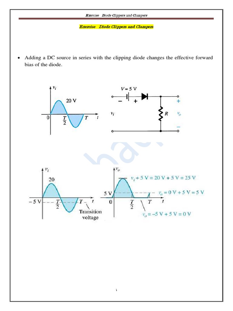Clipper and Clamper PDF Electronic Circuits Electrical Circuits