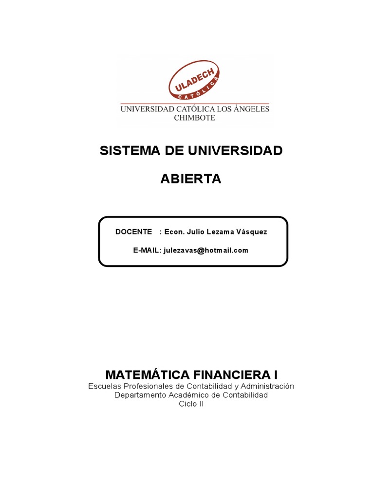 Manual Matematica Financiera I PDF | PDF | Logaritmo | Exponenciación