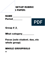How To Set-Up Rubric Scoring Paper: NAME - Period