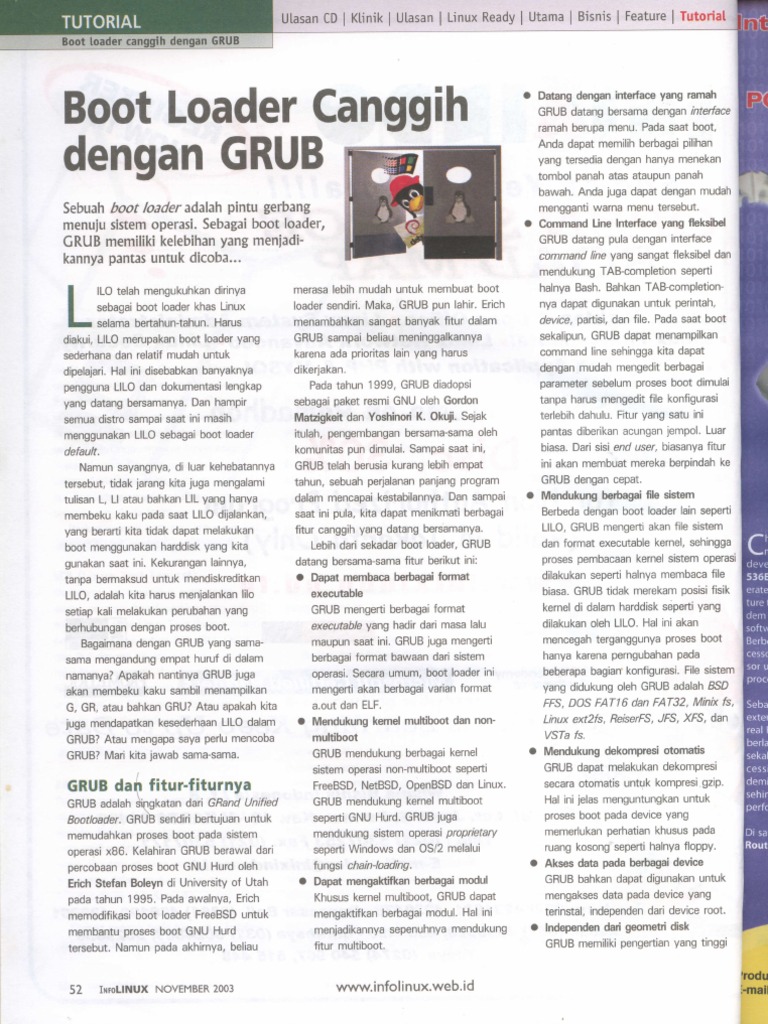 Boot Loader Canggih Dengan GRUB | PDF