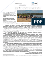 Carta Aberta da Assembleia CPP Regional MG e ES