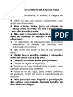 Regras de Conduta Na Sala de Aula