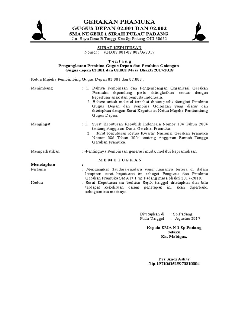 Sk Pembina Pramuka
