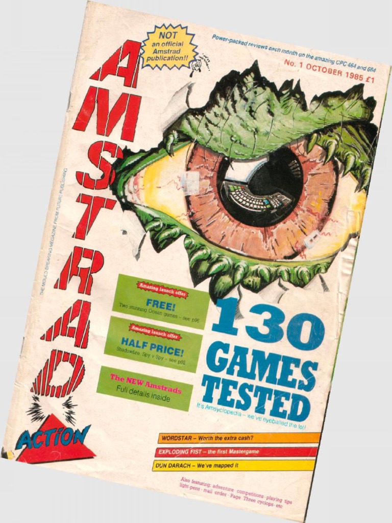 Amstrad Action 001 | PDF | Microcomputers | Computing