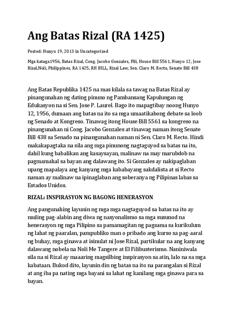 Ang Batas Rizal